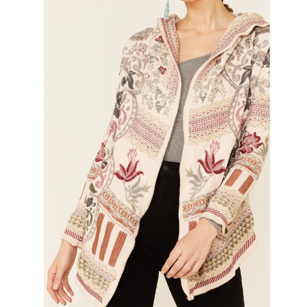 BIYA JOHNNY WAS ALABASTER CORDELIA SHORT HOODIE JACKET - Picture 4 of 4